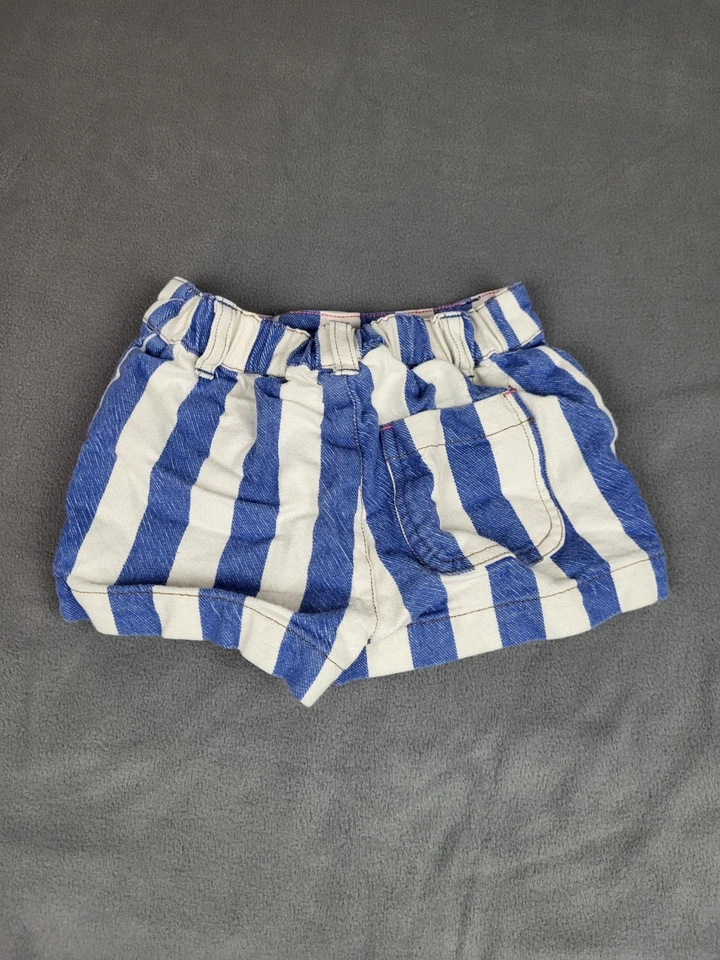 Mini Boden Shorts Kids 4 5yr Blue Stripe Pockets Jail Stripes Playful Elastic - Image 2 of 4