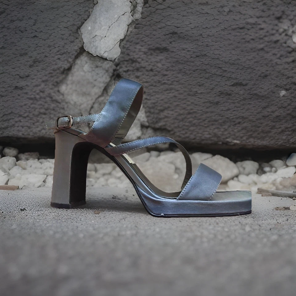 Bandolino LABELLE лодыжки ремень платформе блок каблука платье сандалии олова размер 7 новый - Изображение 3 из 4