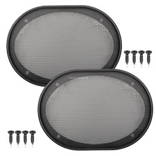 2 pack 6 9 Car Speaker Mesh Grill Subwoofer Protector Case W/ Mounting Screws