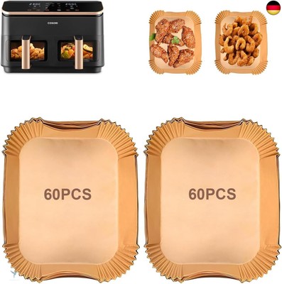 120 Stück Airfryer Backpapier für COSORI Heißluftfritteuse 8,5L, Backpapier für 