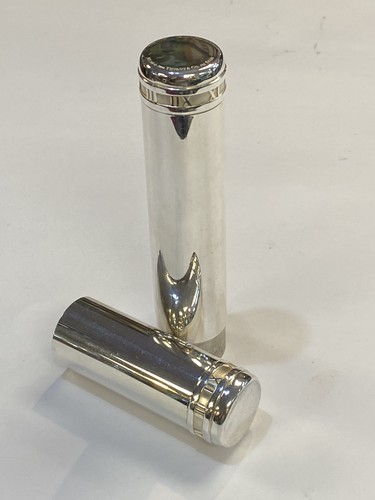 TIFFANY & CO. 2004 SPAIN Roman Numeral Solid Sterling Silver 925 Cigar Tube Case