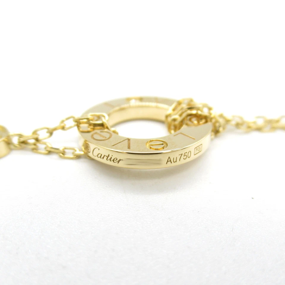 CARTIER любовь круг браслет 2P бриллиант 18KYG желтое золото б/у женщин - Изображение 4 из 4