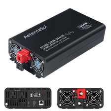 1000W 2000W Power Inverter 12V To 110V Car Converter LCD Display 2USB 2AC Black