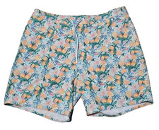 Johnnie-O Mens Half Elastic Swim Trunks Surf Shorts Citrus Orange XXL Del Sol