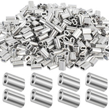 200 Pcs 3/32" Aluminum Crimping Loop Sleeve Cable Crimp Ferrules Wire Rope Sleev