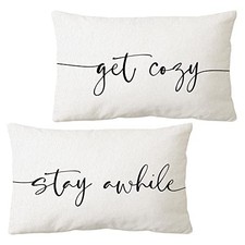 Family Sentiment Themed Pillowcases Decorations for Home, Get 12 20 White-a