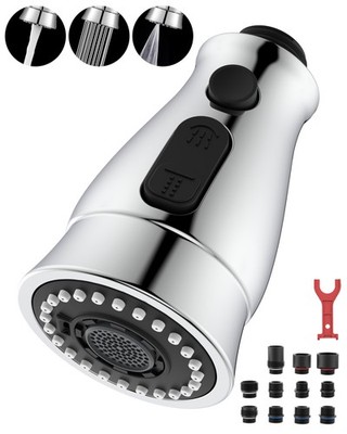 J-Hva Kitchen Faucet Head Replacement Pull Down Faucet Spray Head 3 Function