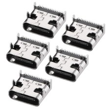 uxcell PCB USB Connector Type-C 3.1 16Pin Female Jack Fast Charging black