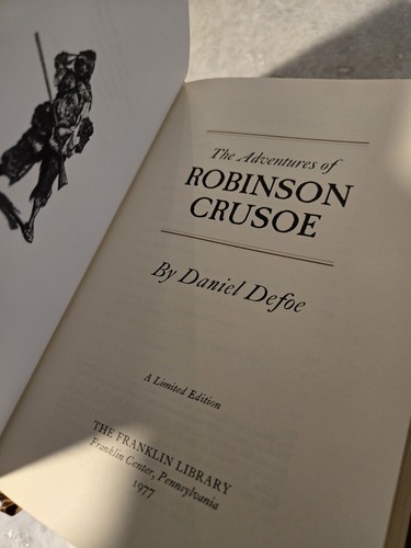 Franklin Library Robinson Crusoe by Daniel Defoe 100 Greatest Limited Edition - Picture 3 of 3