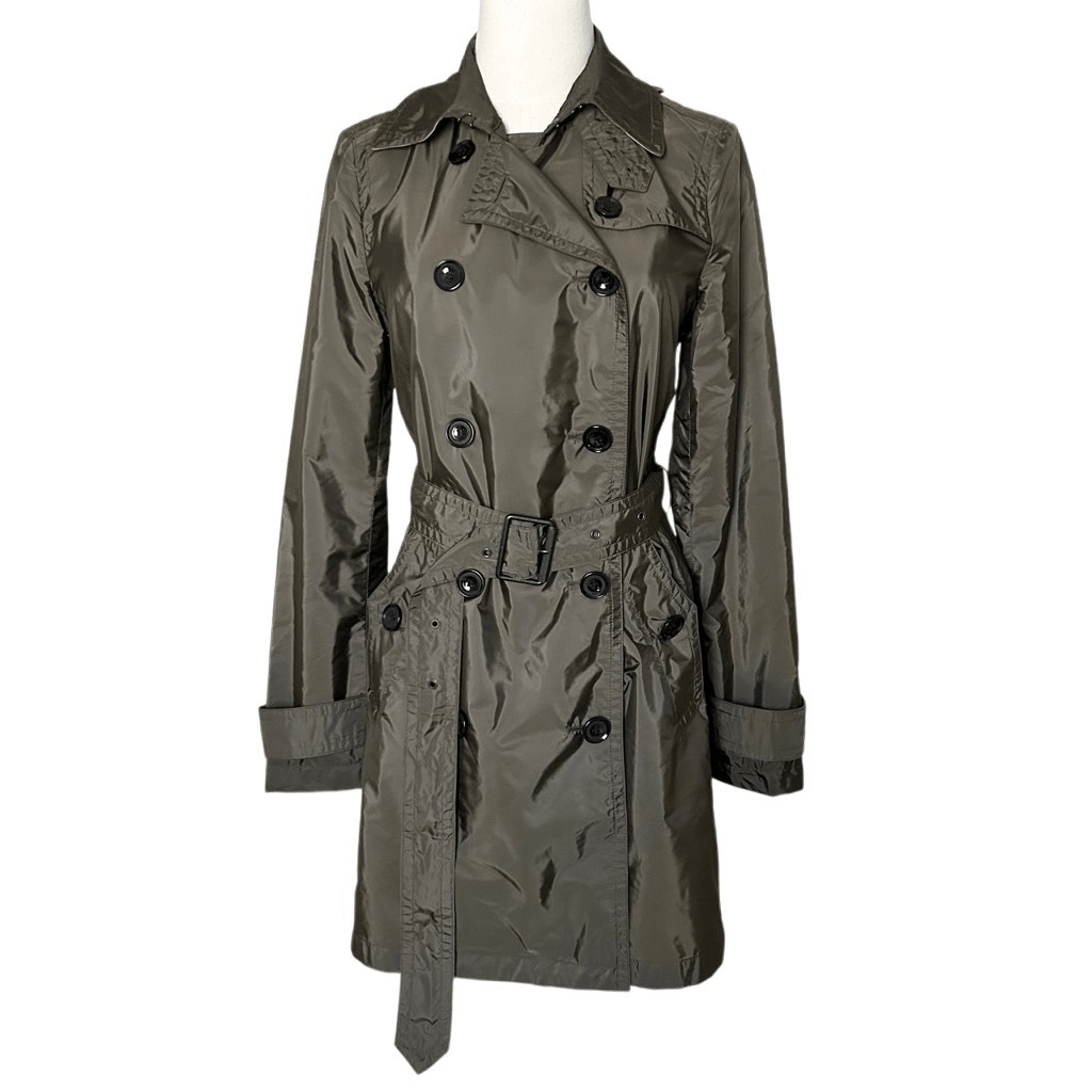 Burberry Brit Balmoral Packable Trench Army Green Size 4 US Water Resistant