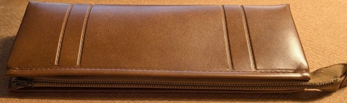 Trousse en cuir marron vintage - Photo 3/3