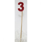 Red Number 3 Cake Candle Birthday Celebration Party 19cm Topper