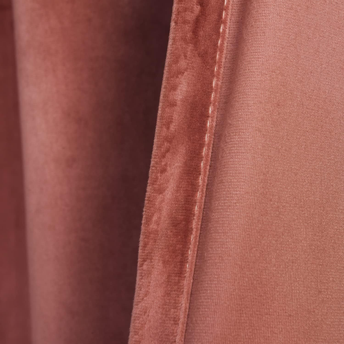 Roslynwood Peach Velvet Curtains 96 inches - 52"Wx96"L(2 panel), Brick Dust - Picture 4 of 5