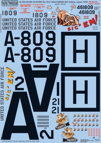 Kits World KW148142 1/48 Calcomanía para B-29 Superfortress Thumper - Imagen 3 de 3