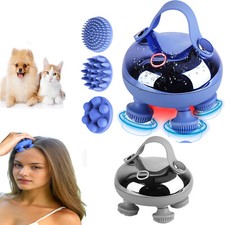 Electric Scalp Massager, Rechargeable IPX7 Waterproof Heated Scalp Massager