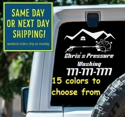 #ad 5 Sizes Custom Pressure Washing Service Decal Sticker Car Window Personalized $9.75