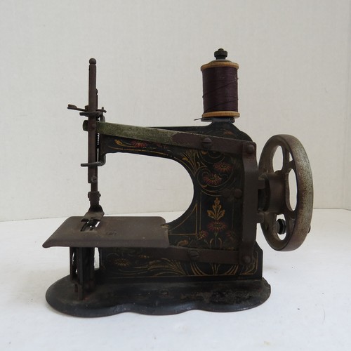 Vintage Miniature Toy Sewing Machine From Germany Working View Video! - Picture 3 of 10