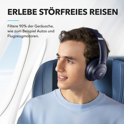 soundcore Q20i kabelloser Bluetooth Over-Ear Hi-Res 40h Spielzeit Blau - Bild 2 von 8