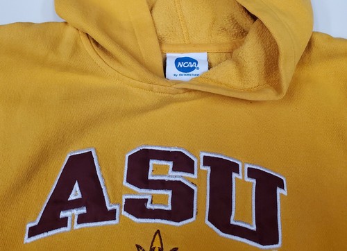 Vintage Arizona State ASU Sun Devils Hoodie Hooded Gold Sweatshirt Boys XL 14/16 - Picture 3 of 8