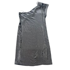 Michael Kors Women’s Size Small Gray Silver Sequin Trim One Shoulder Tunic Dress