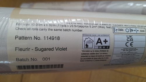 Lote de 2 rollos de papel tapiz Laura Ashley Fleurir violeta azucarada 114918 #001 - Imagen 2 de 4