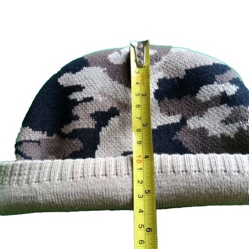 Sombrero aislado reversible a rayas/marrones camuflaje tostado negro tejido talla única sombrero individual - Imagen 5 de 15