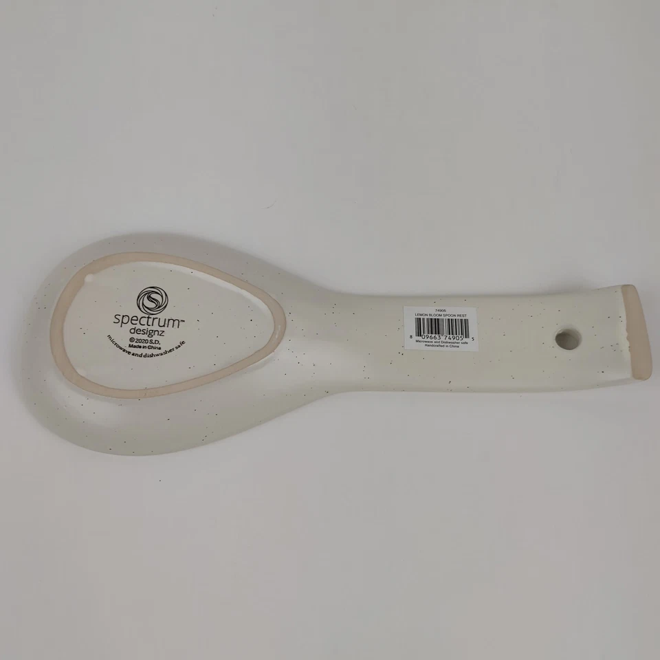Spectrum Designz Lemon Bloom Spoon Rest Ceramic 2020 Cute Spring Summer White - Image 4 of 4