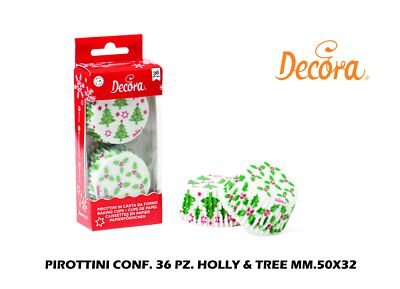 PIROTTINI CONF. 36 Stk. HOLLY & TREE MM.50X32