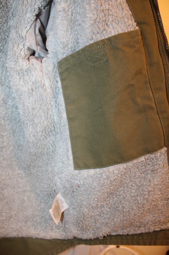 CARHARTT Fleece Sherpa Lined Duck Hooded Rancher Jacket Youth Small 8/10 Green - Picture 8 of 10