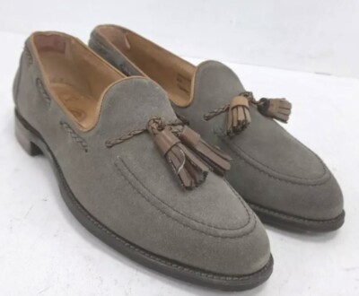 Herren Joseph Cheaney & Sons Grau Wildleder Tasseled Halbschuhe Größe UK 9,5 EU 43,5 Gebraucht