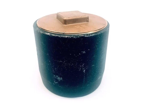 (5 Pack) Jones Stephens 4" x 3-1/2" RF Cast Iron Cleanout w/ Brass Plug - Picture 1 of 6