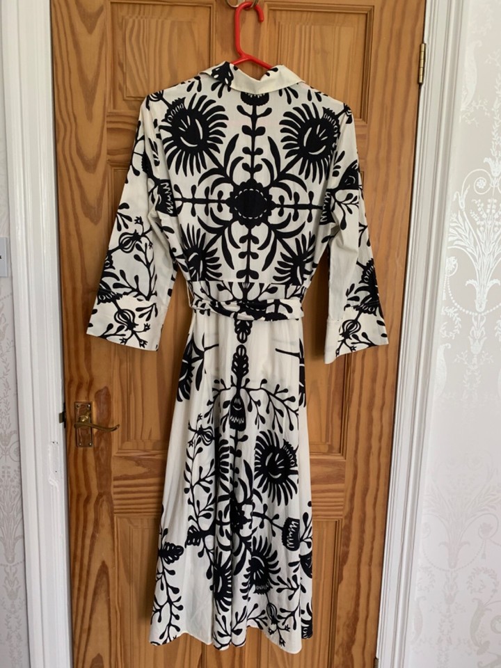 ZARA BLACK AND CREAM SHIRT DRESS SIZE L eBay