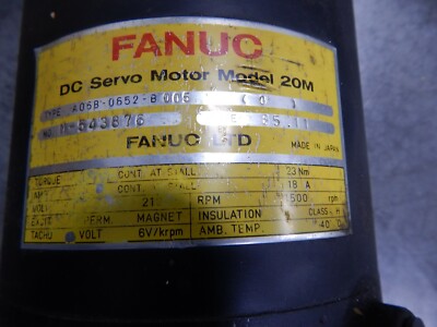 Fanuc A06B-0652-B005 (0) DC Servo Motor model 20M - 213V, 18A, 23 Nm, 1500 RPM