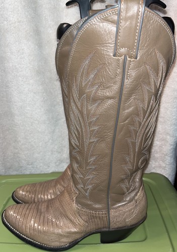 JUSTIN SNAKESKIN WOMEN’S COWGIRL WESTERN BOOTS SIZE 5.5 B GREAT! - Picture 3 of 11