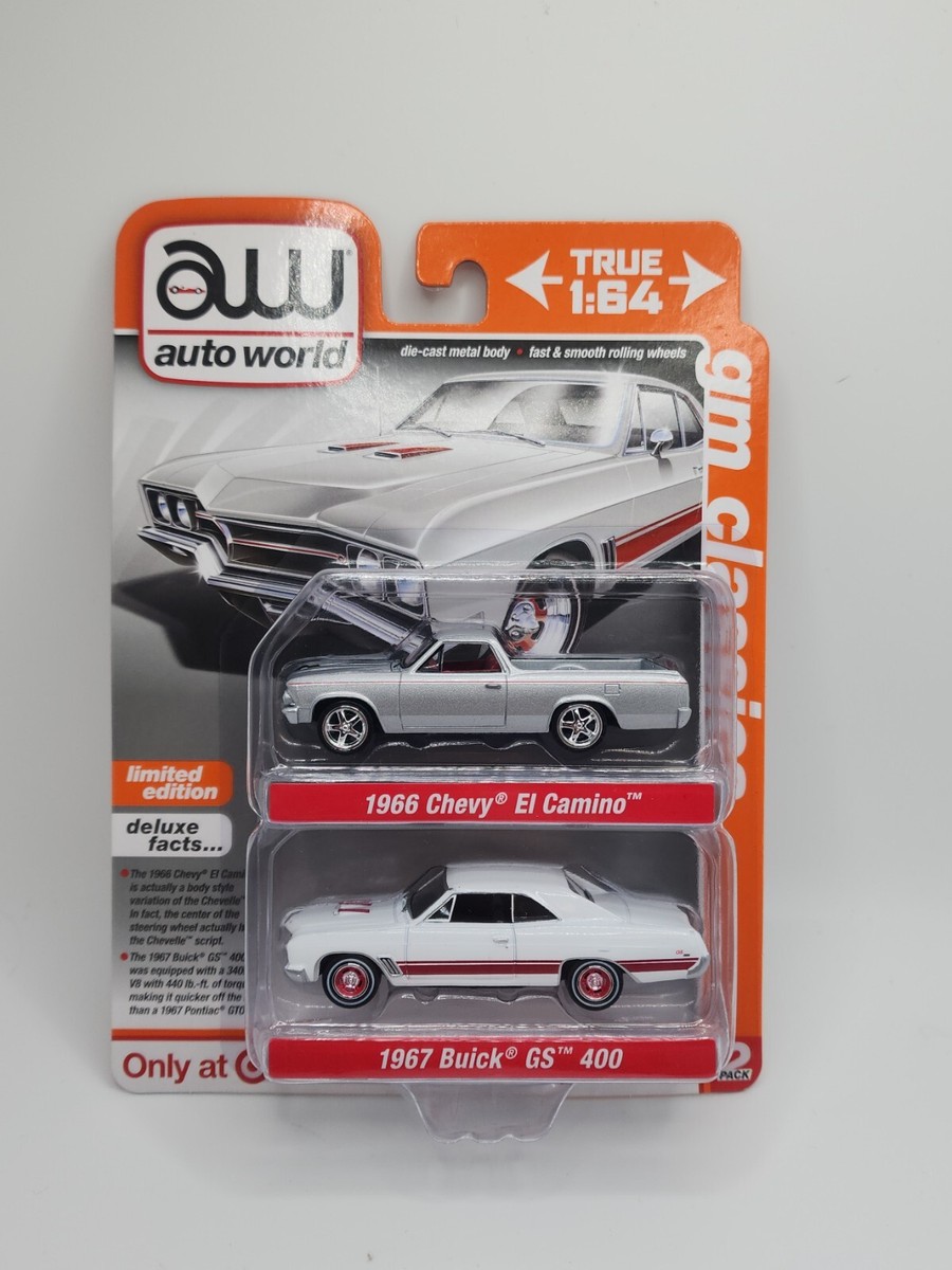 AUTO WORLD DELUXE GM '66 EL CAMINO '67 BUICK GS 400 2-PACK