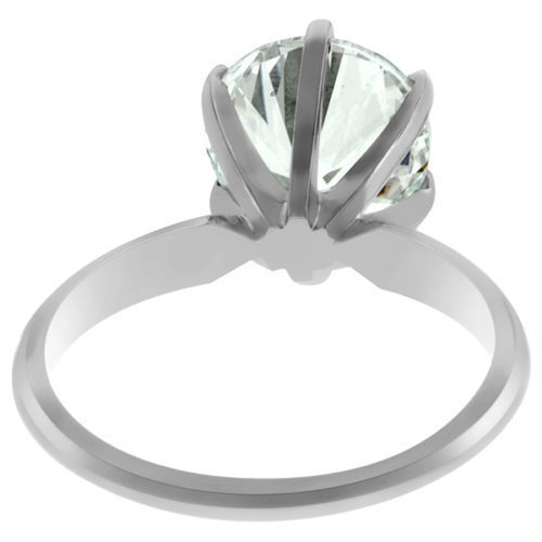 Solitaire Diamond Engagement Ring 14k White Gold Natural Round 3.67 Ct D SI1 - Picture 8 of 9