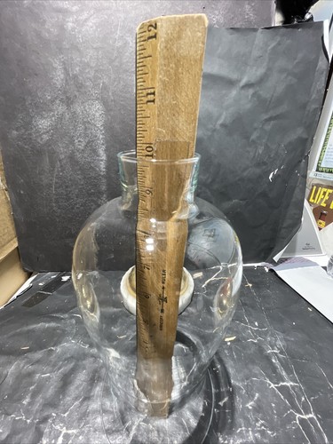 Vintage Clear Preowned Hurricane Glass Lamp Shade 1 5/8 X 9 3/4 Inches - Picture 5 of 13