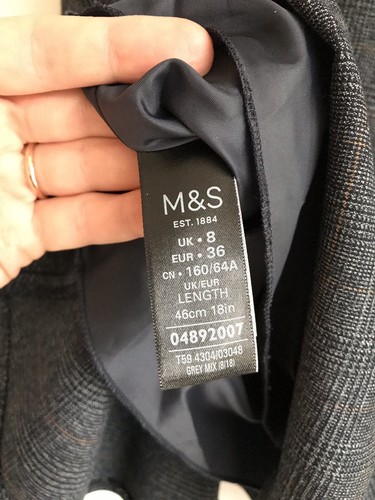 M&S Collection ladies grey Mini skirt size 8 eur 36 🌸New RRP£19.50 - Picture 4 of 8