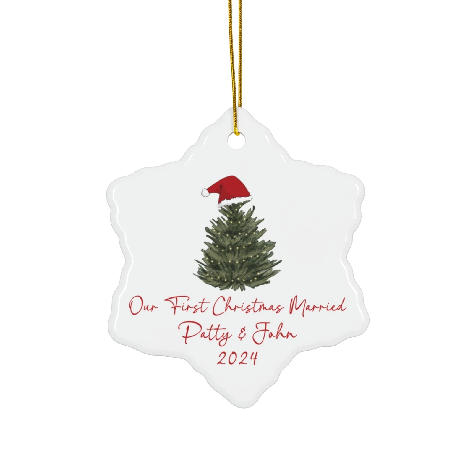 First Christmas Married Ornament Personalized Gift for Couple Custom Wedding