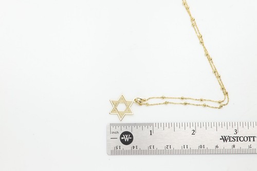 Gold Star of David Solid 14k Gold Jewish Star - Picture 6 of 13