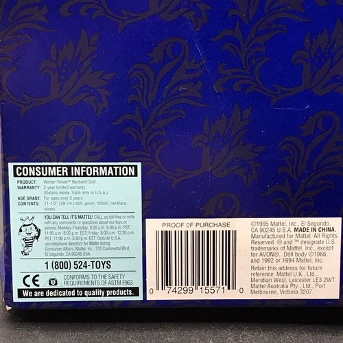 Mattel Avon Collaboration Spring Bloosm Winter Velvet Barbies 12" Dolls 1995 NIB - Picture 10 of 12