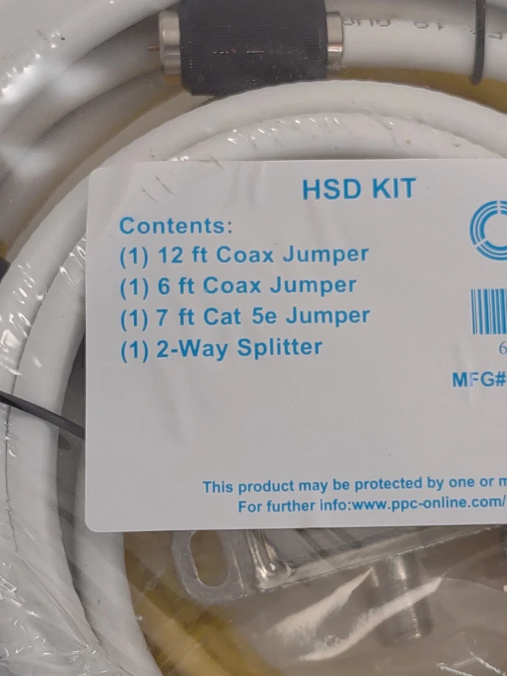 PPC 606211-PPC Kit 12ft 6ft Coax Jumper 7ft Cat 5e Jumper MFG#CH-SIK-DATA-02B - Image 4 of 4