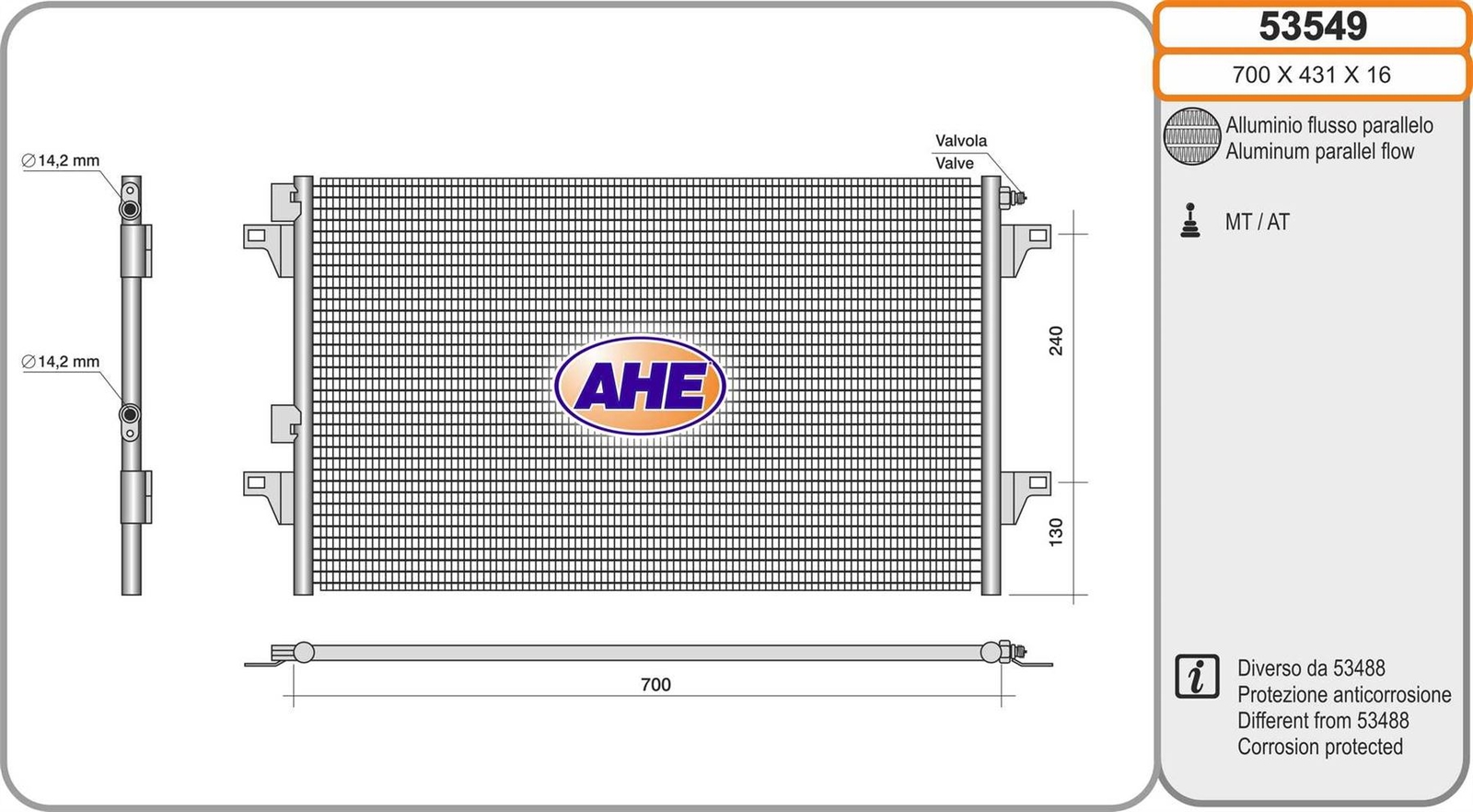 Condenseur clim haute performance en aluminium pour Espace IV 2.2 dCi
