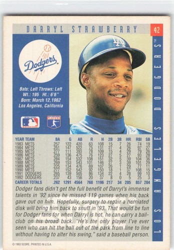 Darryl Strawberry MEGA SALE - You Pick - Base Set and Inserts - Mets - HOF - Picture 272 of 374
