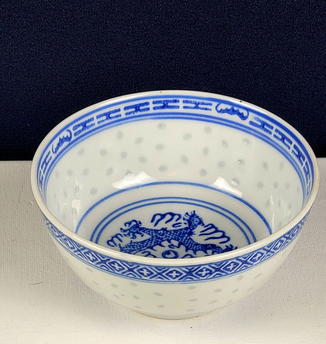 Blue & White Porcelain Rice Bowl Blue & White Porcelain Rice Bowl