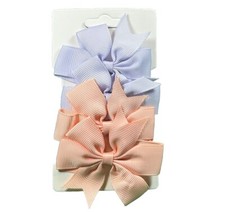 Lilac  Coral Bow Hair Clip Grosgrain Ribbon Baby Toddler Girl Hair Barrette Set