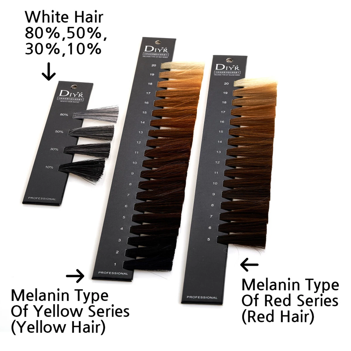 Hair Level Scale Chart Set Checking Hair Brightness for Hair Salon and Hairdresser