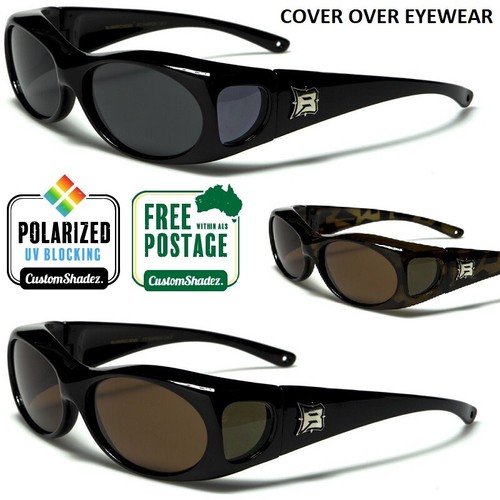 Polarised Fit Over Sunglasses - Wear Over Prescription Glasses Oval Polarzed - Photo 1 sur 4