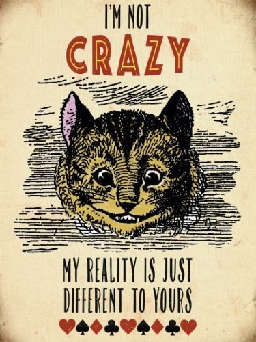 I'm Not Crazy, Alice In Wonderland Large Steel Sign 400mm x 300mm - Picture 1 of 3