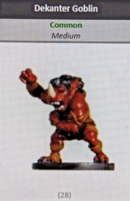 D&D miniatures Aberrations DEKANTER GOBLIN red warrior #28 w/ stat card